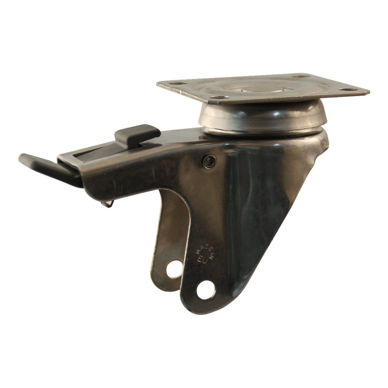 roulette pivotante avec frein 100mm serie 68 ᠆ 37 montage de la plaque palier lisse