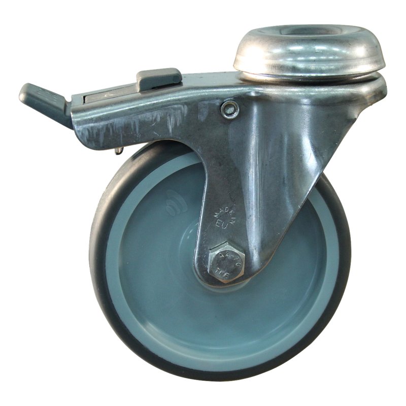 roulette pivotante avec frein 125mm serie 68 ᠆ 37 trou pour boulon palier lisse