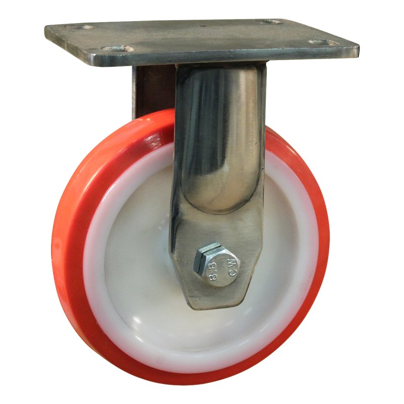 roue fixe 175mm série 27 ᠆ 32 montage de la plaque roulement à aiguilles éxécution inox