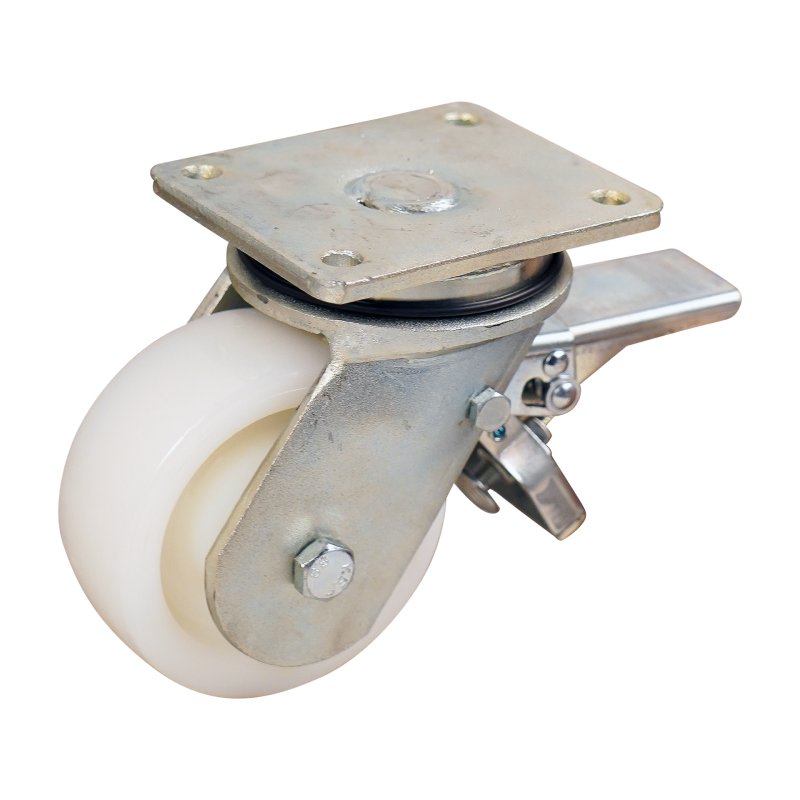 roulette pivotante avec frein 160mm serie 33 ᠆ 22 montage de la plaque palier lisse