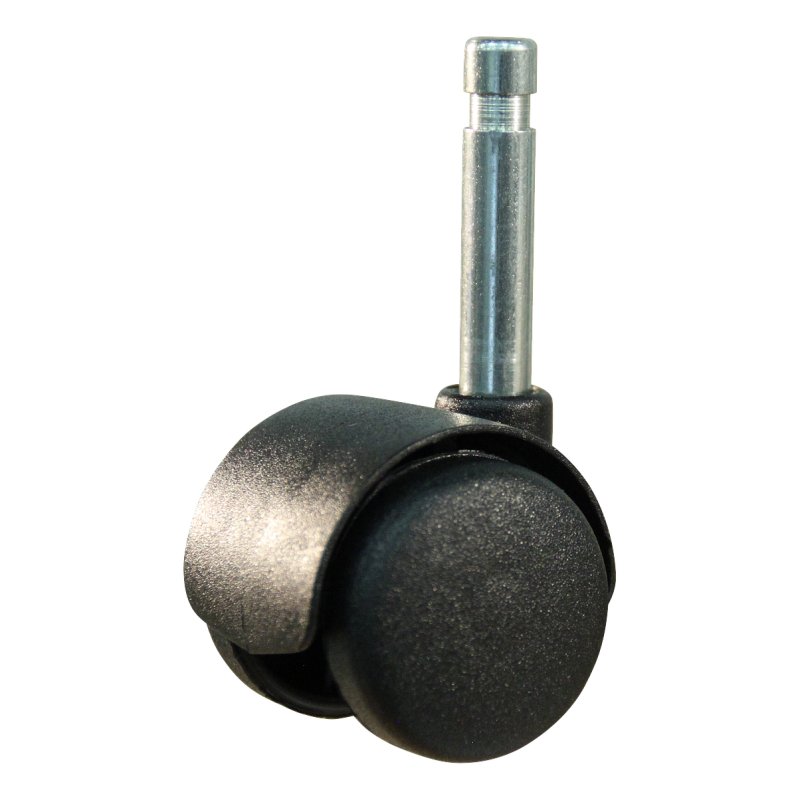 roulette pivotante 40mm série 65 - 68 gladde stift voor kunststof huls palier lisse