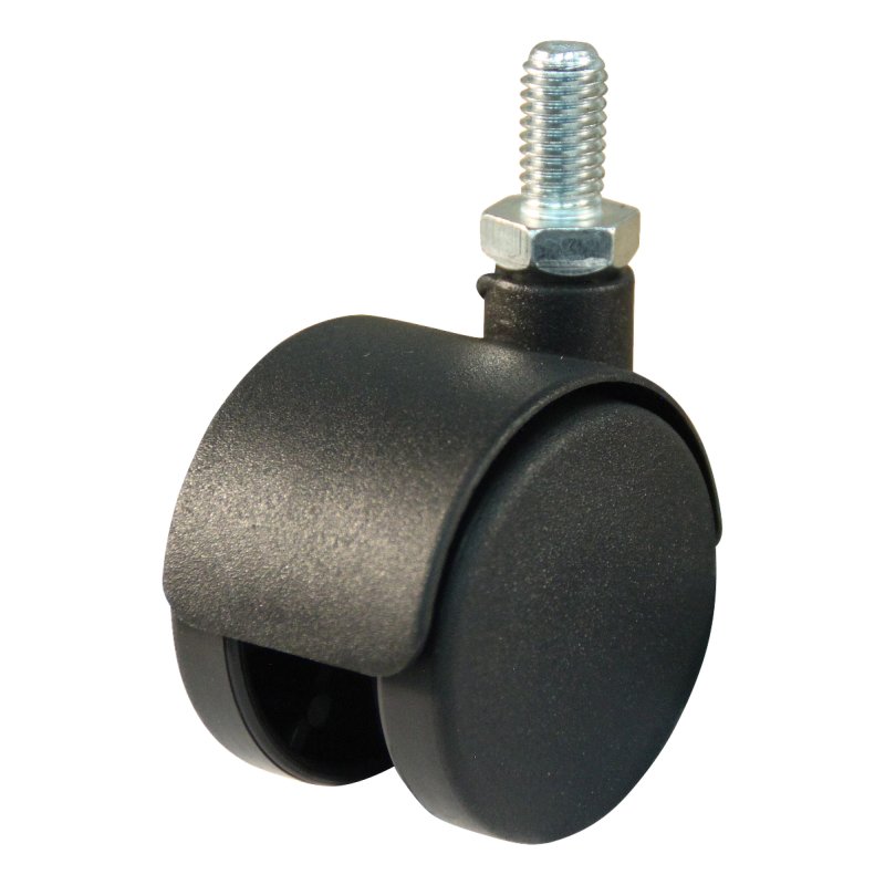 roulette pivotante 40mm série 65 - 68 draadstift M8 palier lisse
