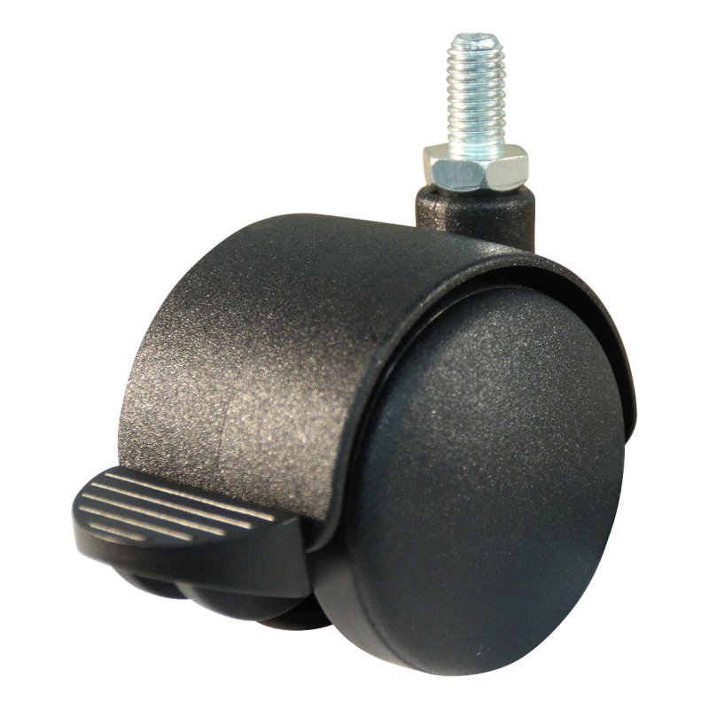 roulette pivotante avec frein 50mm série 65 - 68 draadstift M8 palier lisse