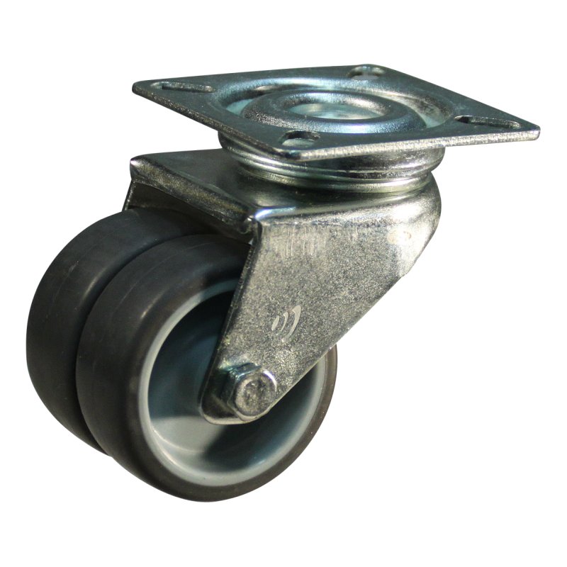 roulette pivotante 75mm serie 68-62 montage de la plaque palier lisse