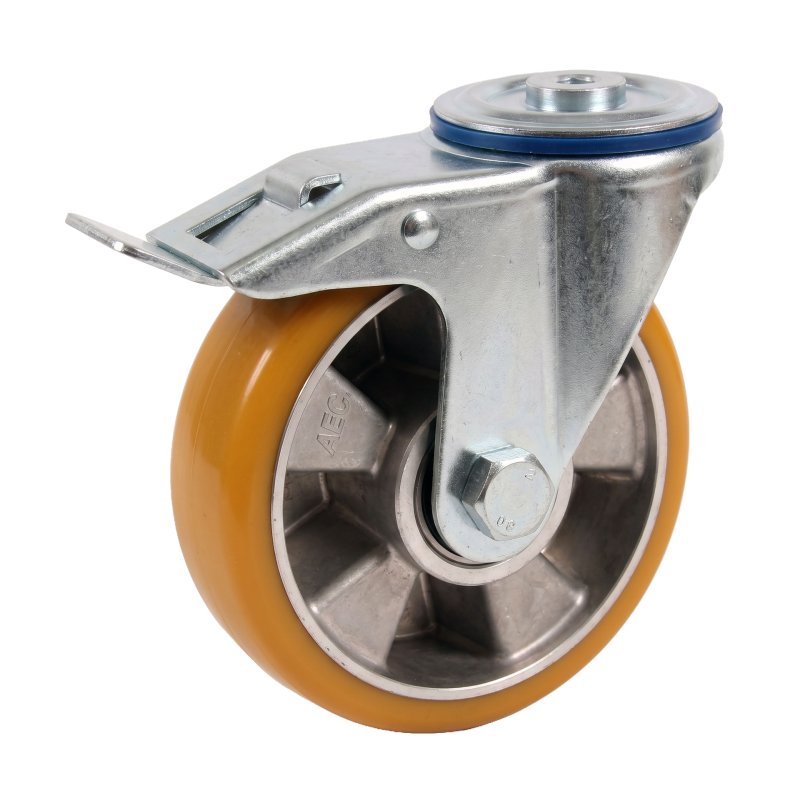 roulette pivotante avec frein 125mm série 29 ᠆ 15 trou pour boulon roulement à billes