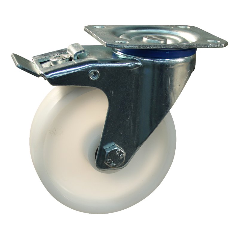 roulette pivotante avec frein 125mm serie 34 ᠆ 12 montage de la plaque palier lisse
