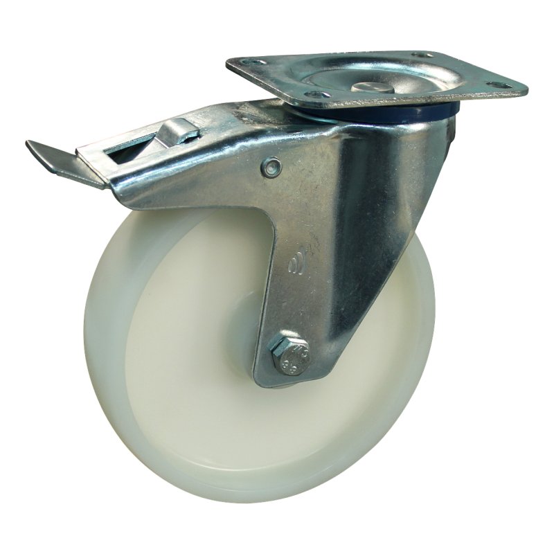 roulette pivotante avec frein 160mm serie 34 ᠆ 12 montage de la plaque palier lisse