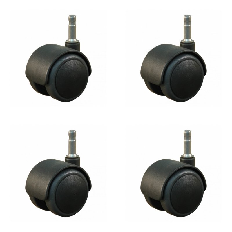 roulette pivotante 50mm série 74-68 gladde stift voor kunststof huls goupille glissant palier lisse