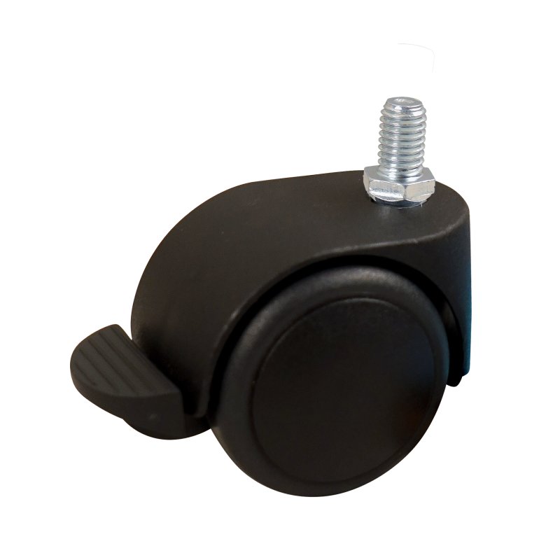 roulette pivotante avec frein 50mm série 74-68 draadstift M10 palier lisse