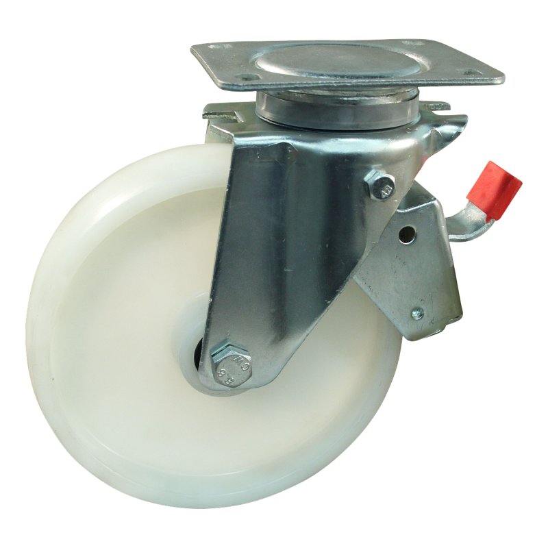 roulette pivotante avec frein 200mm serie 34 ᠆ 14 montage de la plaque palier lisse