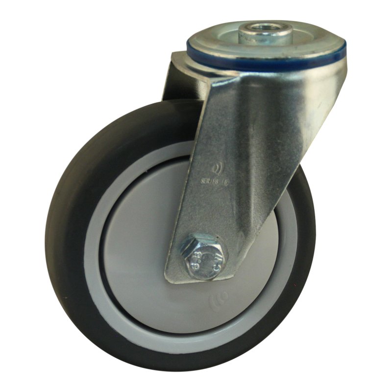 roulette pivotante 125mm serie 19 ᠆ 15 trou pour boulon roulement à billes