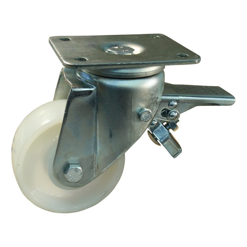 roulette pivotante avec frein 80mm serie 34 ᠆ 19 montage de la plaque palier lisse