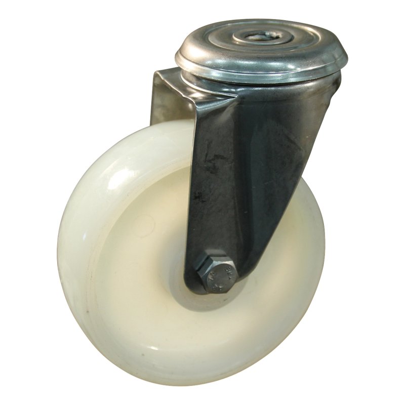 roulette pivotante 150mm serie 34 ᠆ 30 trou pour boulon roulement à aiguilles éxécution inox