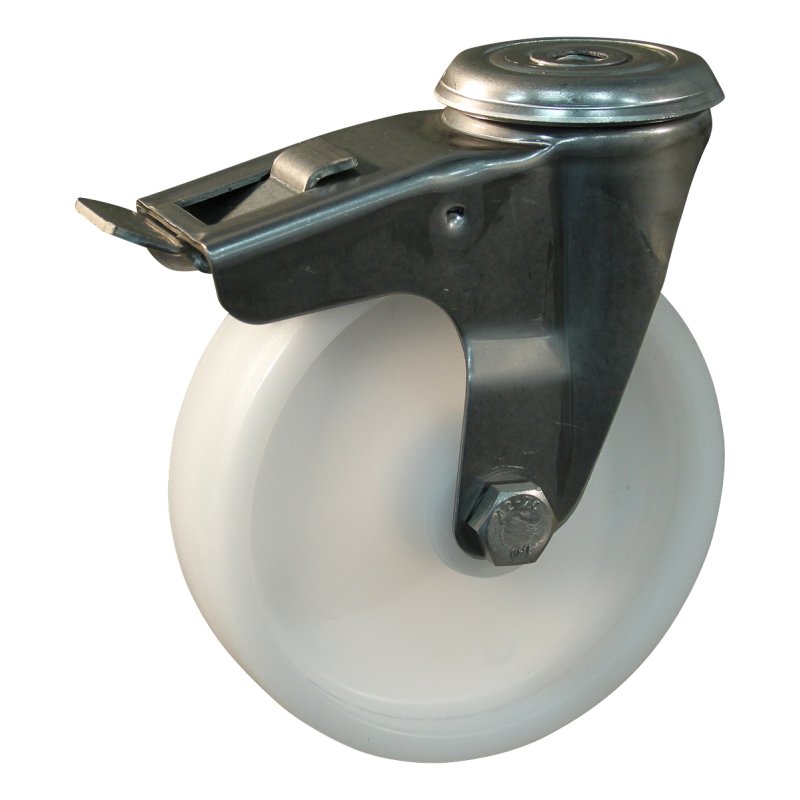 roulette pivotante avec frein 100mm serie 34 ᠆ 30 trou pour boulon palier lisse