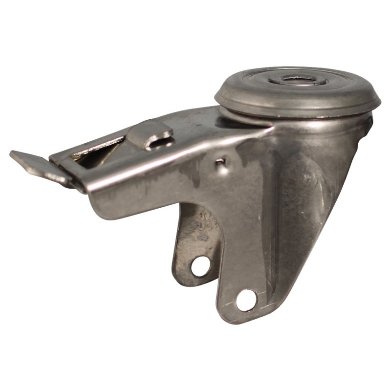 roulette pivotante avec frein 100mm serie 34 ᠆ 30 trou pour boulon roulement à aiguilles éxécution inox