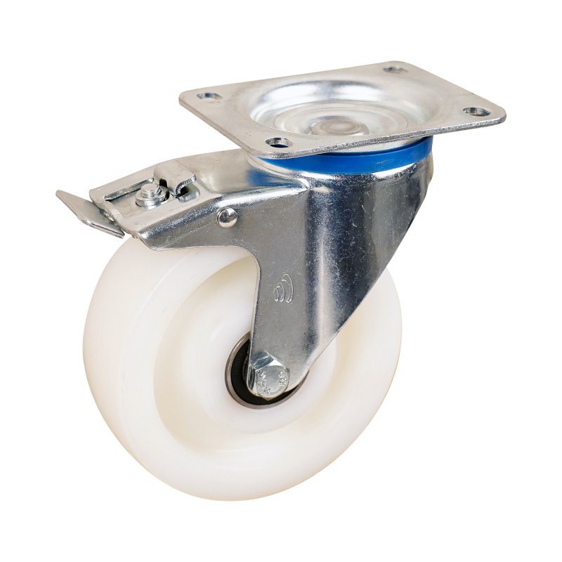 roulette pivotante avec frein 160mm serie 33 ᠆ 12 montage de la plaque roulement à billes
