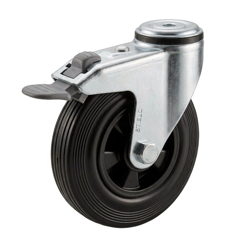 roulette pivotante avec frein 125mm série 01 ᠆ 51 trou pour boulon roulement à rouleaux