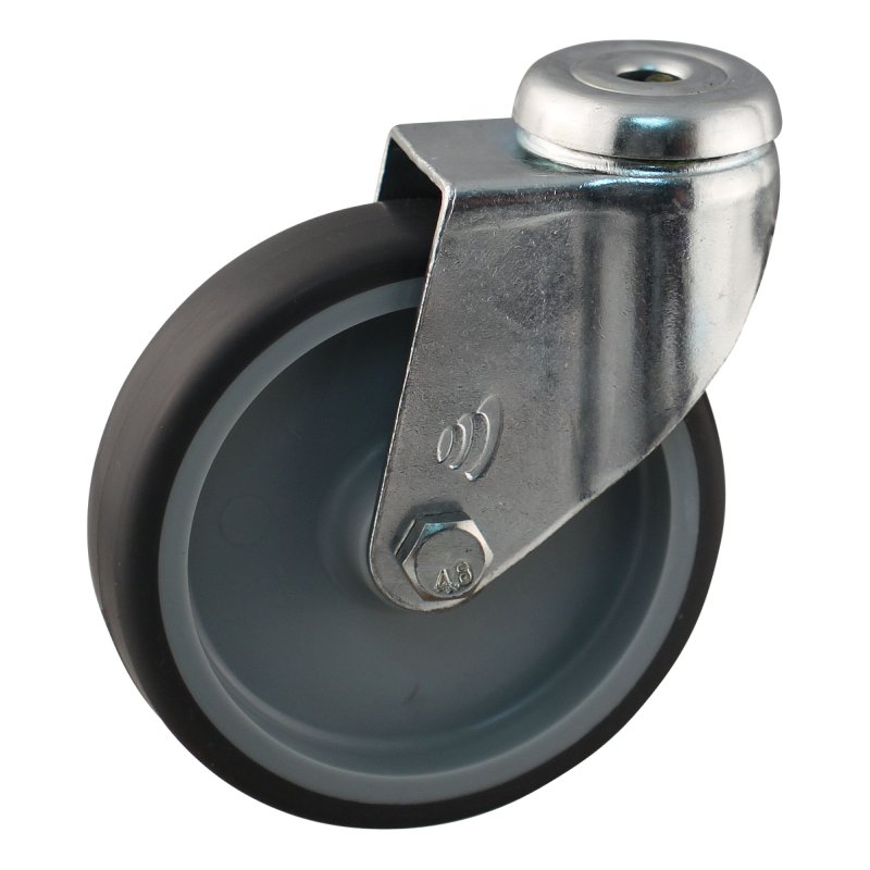 roulette pivotante 100mm série 68-60 trou pour boulon palier lisse