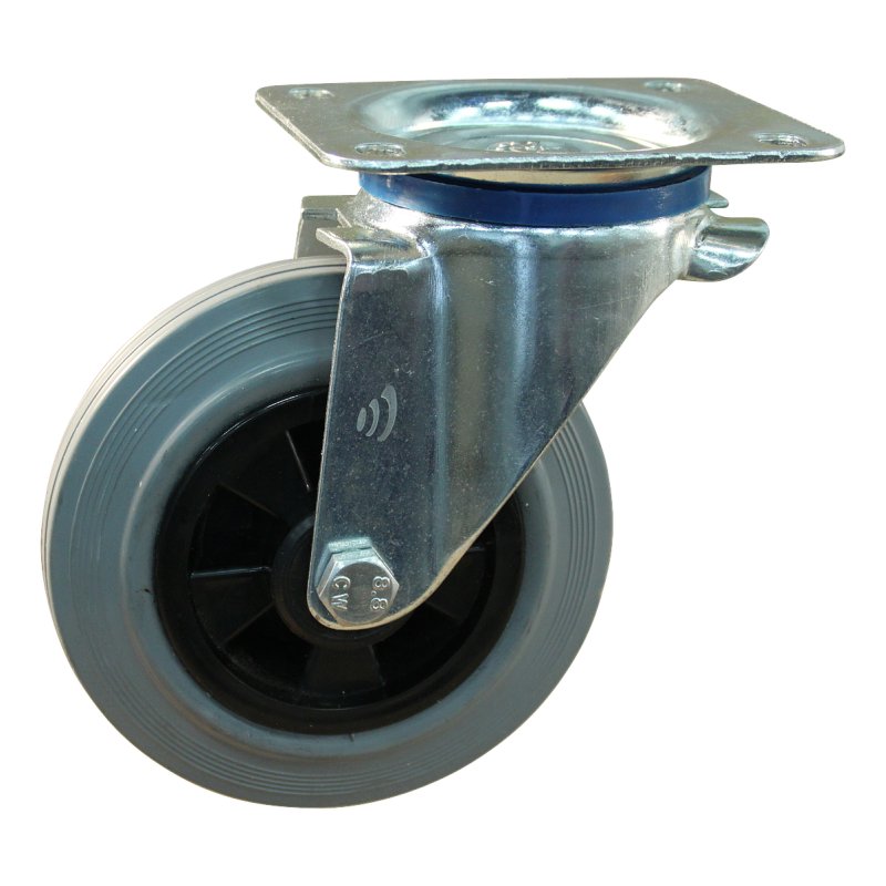 roulette pivotante 160mm serie 11 ᠆ 12 plaatbevestiging met uitsparing richtingvastzetter roulement à rouleaux