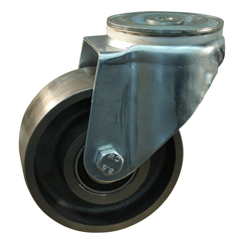 roulette pivotante 130mm serie 45 ᠆ 91 trou pour boulon roulement à billes