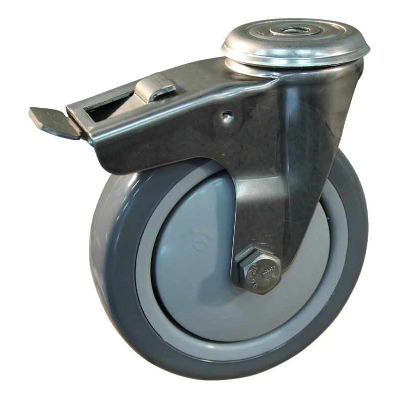 roulette pivotante avec frein 125mm serie 36 ᠆ 30 trou pour boulon roulement à billes