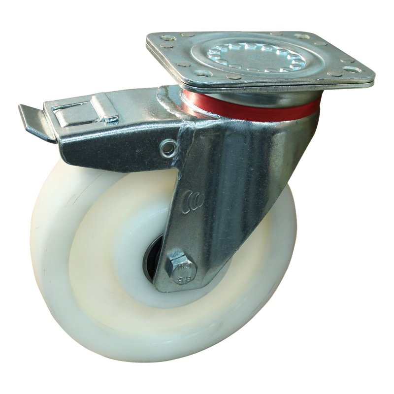 roulette pivotante avec frein 200mm serie 33 ᠆ 17 montage de la plaque palier lisse