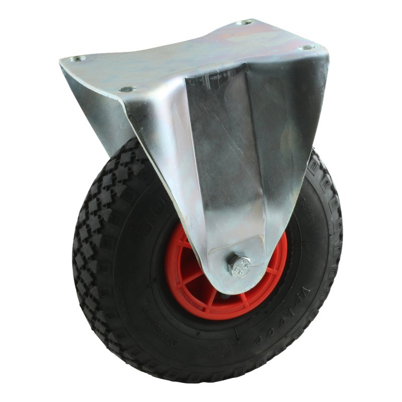 roue fixe 3.00-4 2.10x4 ET0 NL75mm plastique V-6605 Rouge 91 montage de la plaque roulement à billes