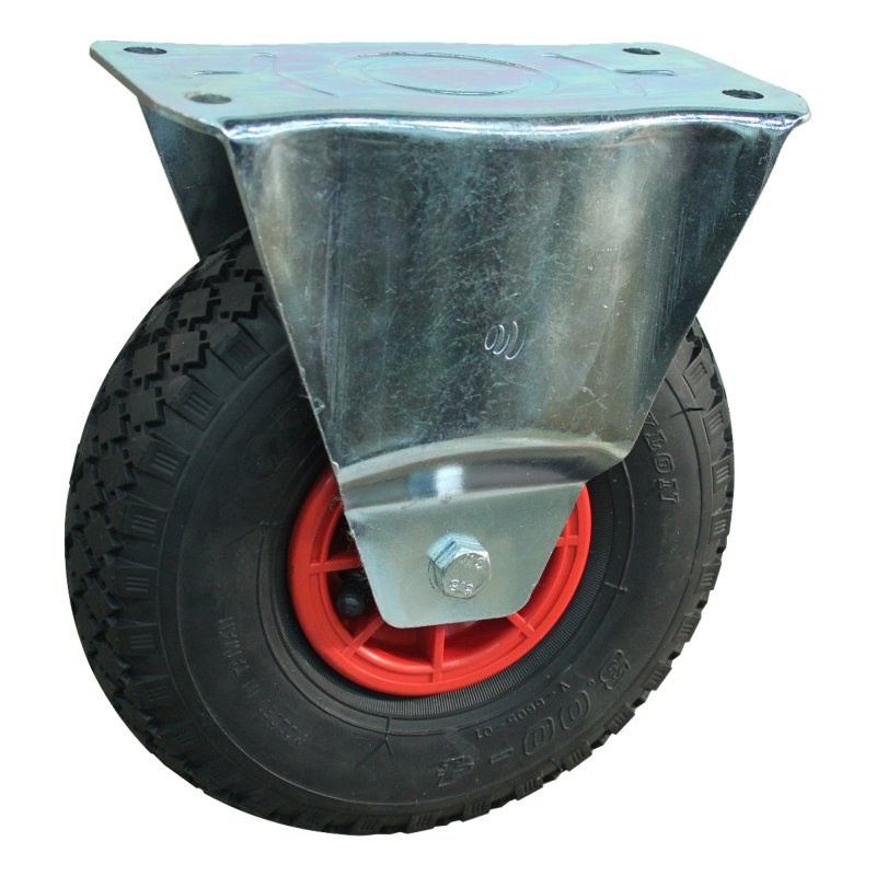 roue fixe 3.00-4 2.10x4 ET0 roulement à rouleaux Ø20 NL75mm plastique S-2303 Rouge 12 montage de la plaque roulement à rouleaux