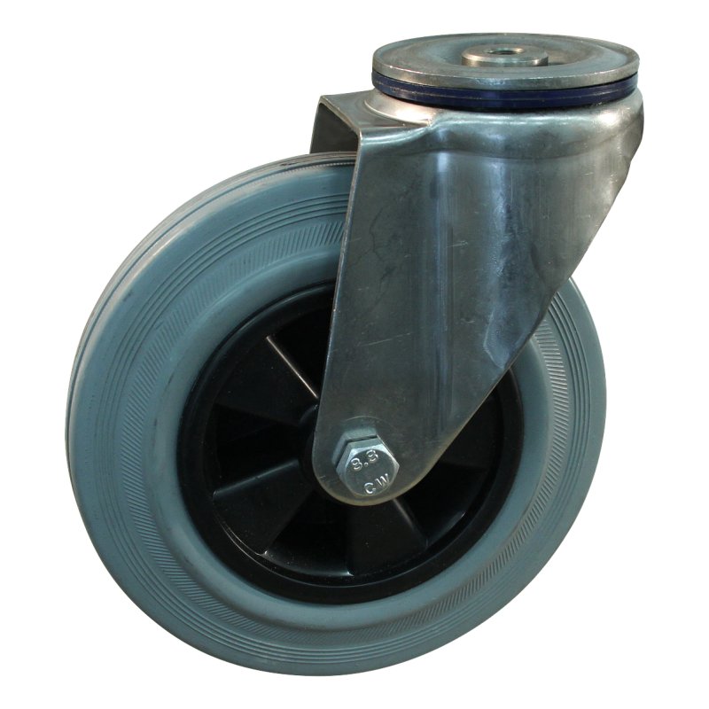 roulette pivotante 200mm serie 11 ᠆ 31 trou pour boulon roulement à aiguilles éxécution inox