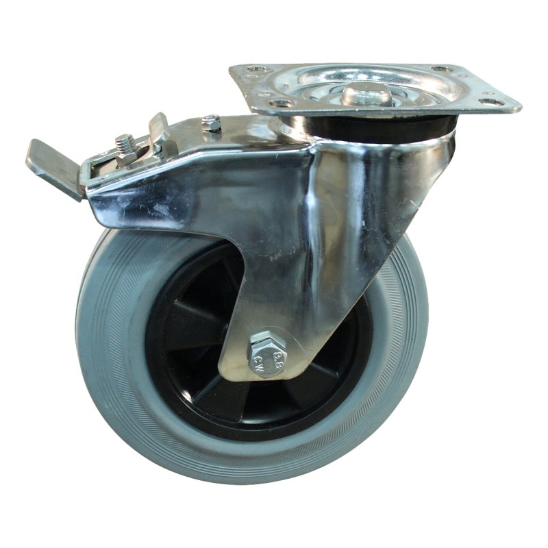 roulette pivotante avec frein 200mm serie 11 ᠆ 31 montage de la plaque palier lisse