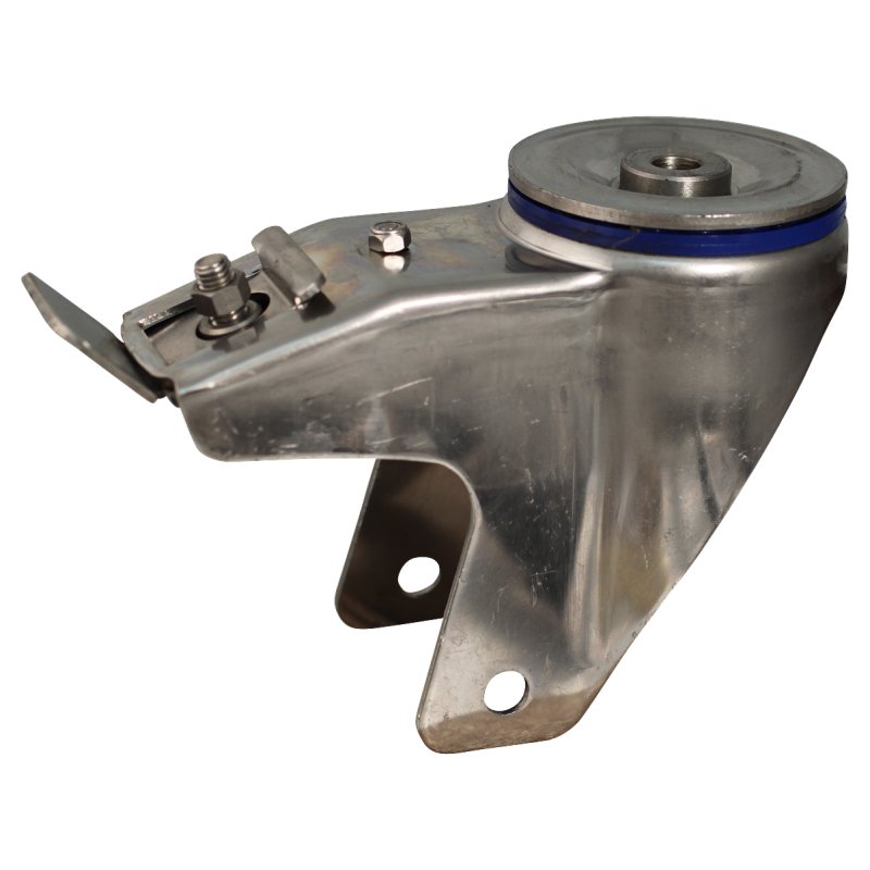 roulette pivotante avec frein 200mm serie 11 ᠆ 31 trou pour boulon roulement à aiguilles éxécution inox