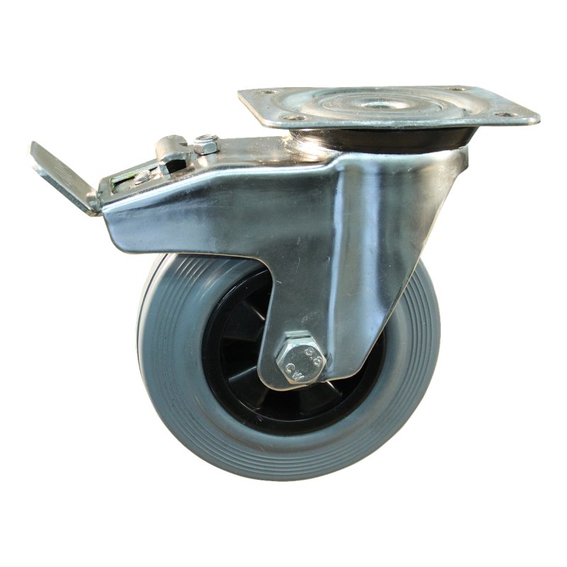 roulette pivotante avec frein 80mm serie 11 ᠆ 31 montage de la plaque palier lisse
