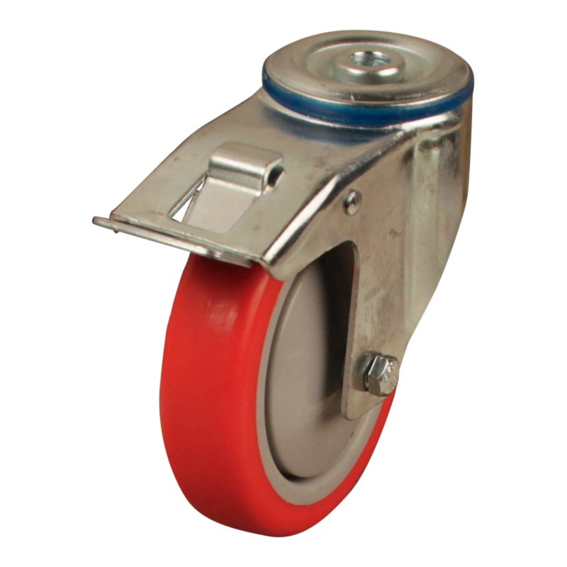 roulette pivotante avec frein 125mm serie 21 ᠆ 15 trou pour boulon roulement à billes