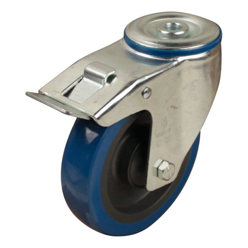 roulette pivotante avec frein 125mm serie 21 ᠆ 15 trou pour boulon roulement à billes