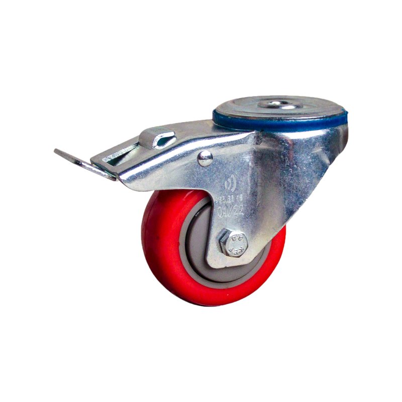 roulette pivotante avec frein 75mm serie 21 ᠆ 15 goupille roulement à billes