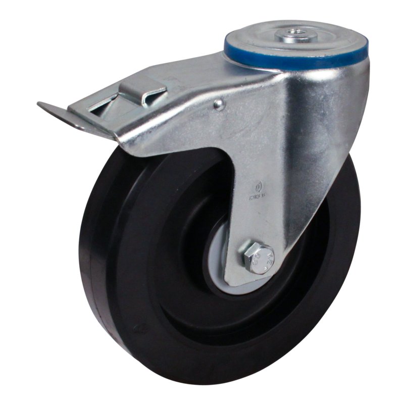 roulette pivotante avec frein 200mm série 07 ᠆ 15 trou pour boulon roulement à billes