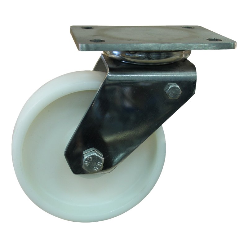 roulette pivotante avec frein 200mm serie 34 ᠆ 32 montage de la plaque roulement à aiguilles éxécution inox