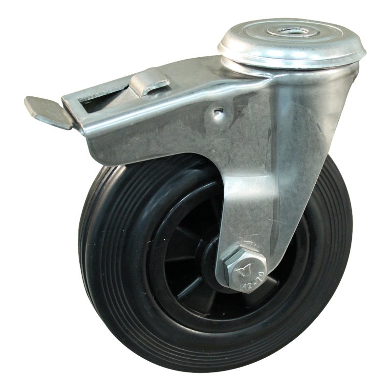 roulette pivotante avec frein 100mm série 01 ᠆ 30 trou pour boulon palier lisse
