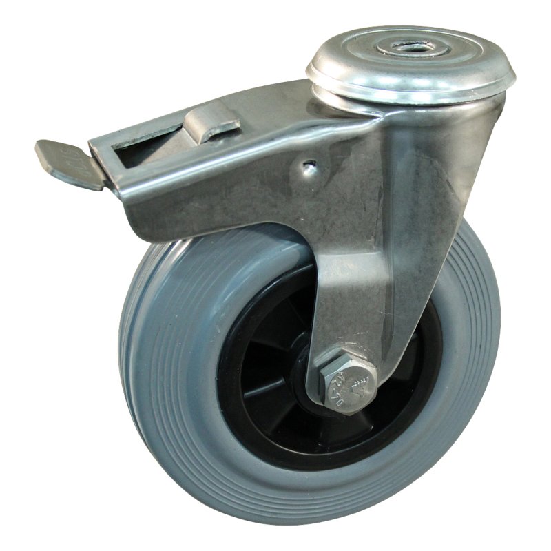 roulette pivotante avec frein 160mm serie 11 ᠆ 30 trou pour boulon palier lisse