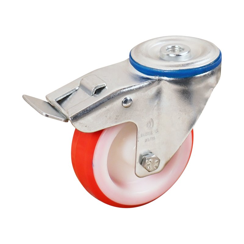 roulette pivotante avec frein 100mm série 27 ᠆ 15 trou pour boulon palier lisse
