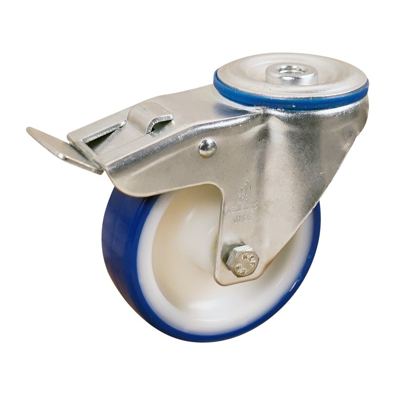 roulette pivotante avec frein 100mm série 27 ᠆ 15 trou pour boulon roulement à rouleaux
