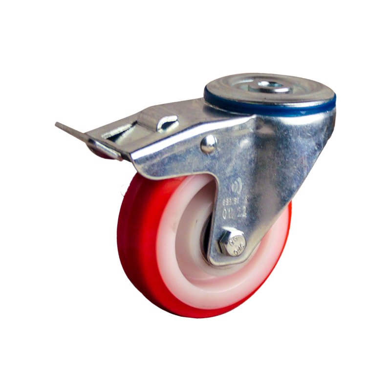 roulette pivotante avec frein 100mm série 27 ᠆ 15 trou pour boulon roulement à billes