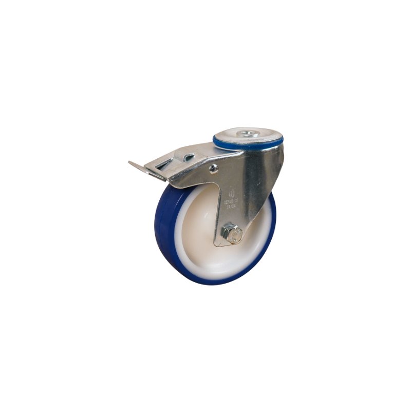 roulette pivotante avec frein 125mm série 27 ᠆ 15 trou pour boulon roulement à billes