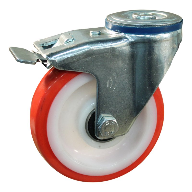 roulette pivotante avec frein 125mm série 27 ᠆ 15 trou pour boulon roulement à billes
