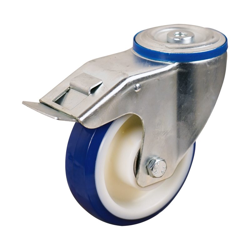 roulette pivotante avec frein 150mm série 27 ᠆ 15 trou pour boulon roulement à billes
