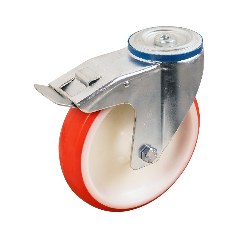 roulette pivotante avec frein 175mm série 27 ᠆ 15 trou pour boulon roulement à rouleaux