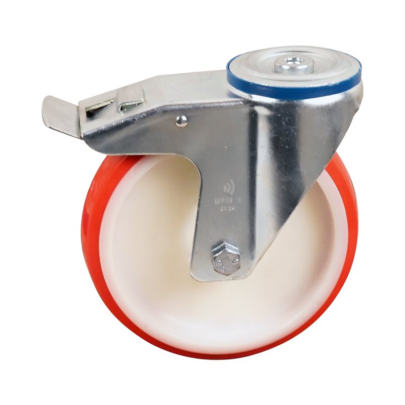 roulette pivotante avec frein 200mm série 27 ᠆ 15 trou pour boulon roulement à rouleaux