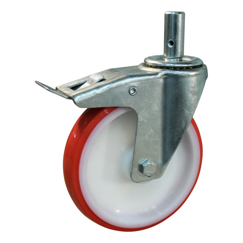 roulette pivotante avec frein 200mm série 27 ᠆ 15 goupille palier lisse
