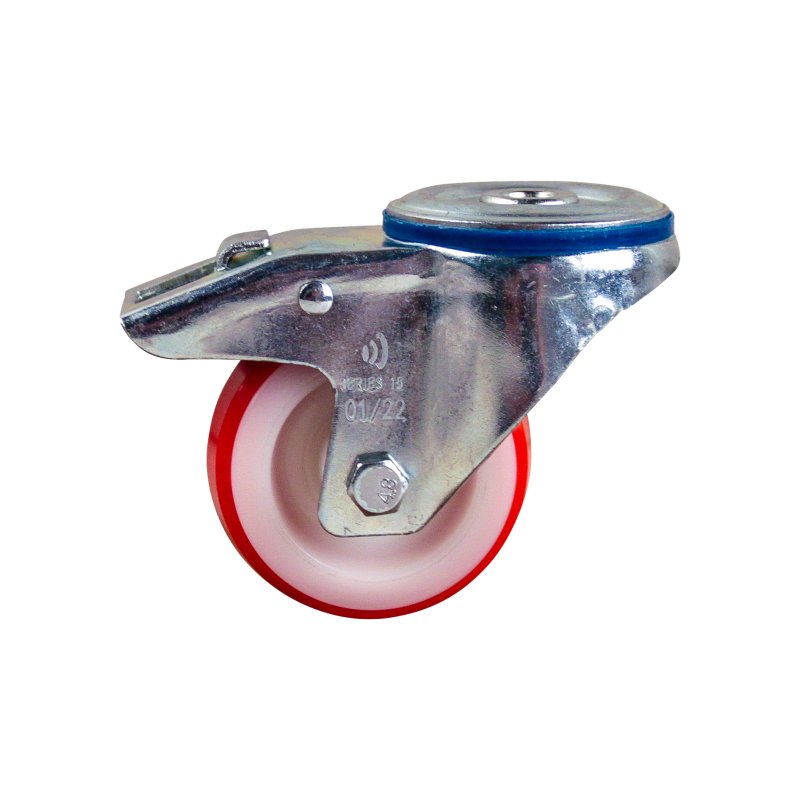roulette pivotante avec frein 80mm série 27 ᠆ 15 trou pour boulon palier lisse