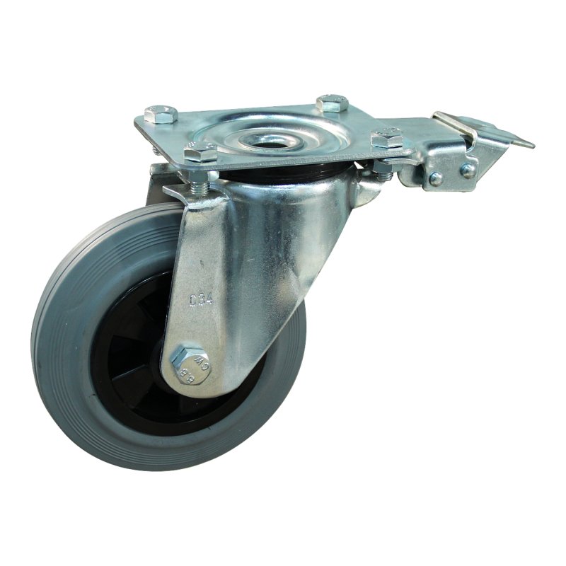 roulette pivotante 160mm serie 11 ᠆ 11 plaatbevestiging met uitsparing richtingvastzetter roulement à rouleaux